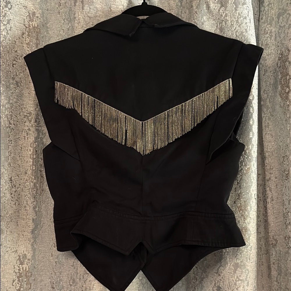 Isabel Marant Black Vest with Fringe Detail - Picture 6 of 15